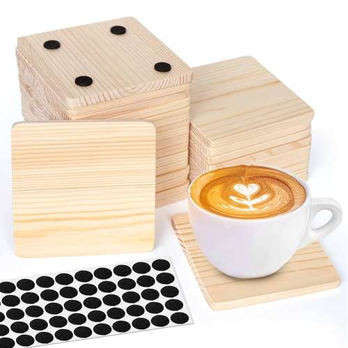Wood Coasters Square Acacia Wooden Coasters For Crafts With - Temu